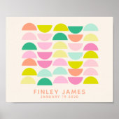 Helle Pastelle Geometrische Formen Personalisiert Poster (Vorne)