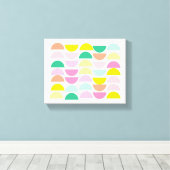 Helle Pastelle geometrische Formen Sommerminzrosa Leinwanddruck (Insitu (Holzboden))