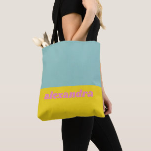 Helle Pastellfarbene Farbblock-Personalisierung Tasche