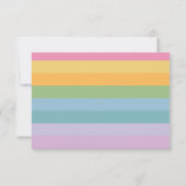Helle Pastellstreifen Lila Babydusche Dankeskarte (Rückseite)