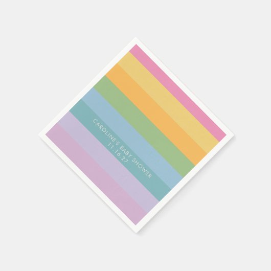 Helle Pastellstreifen Lila Babydusche Serviette (Ecke)