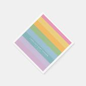 Helle Pastellstreifen Lila Benutzerdefinierte Baby Serviette (Ecke)