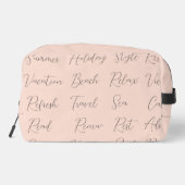 Helle Peach Moderne Sommerferien Worte Waschbeutel (Rückseite)