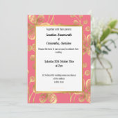 HELLE PEACH- UND GOLDFLÜSSIGKEIT EINLADUNG (Stehend Vorderseite)