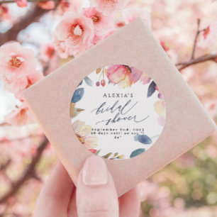 Helle Peony Gefallen Stickers für Brautpartys