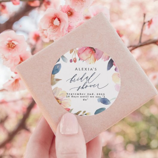 Helle Peony Gefallen Stickers für Brautpartys