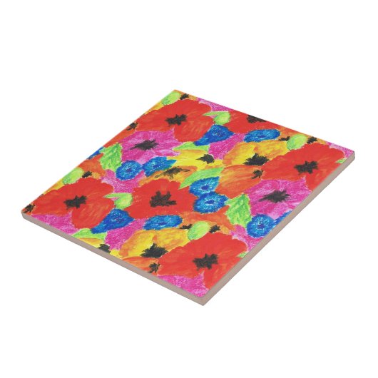 Helle Pflaumen und Cornblumen Keramik Tile Fliese (Seite)