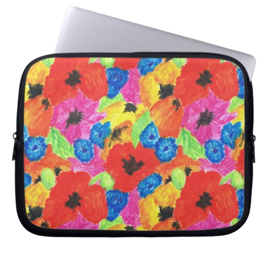 Helle Pflaumen und Cornblumen Laptop-Sieb Laptopschutzhülle (Vorderseite)