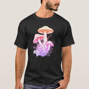 Helle Pilze für den Tag der Erde ein SS Schwarz T-Shirt