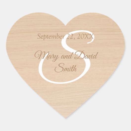 Helle Pine Wood Wedding Sticker (Vorderseite)