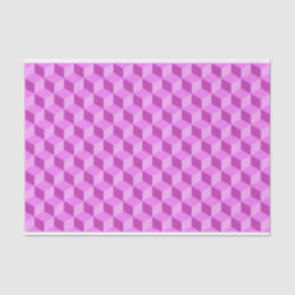 HELLE PINK GEOMETRISCHE KUBE-PATTER SEIDENPAPIER
