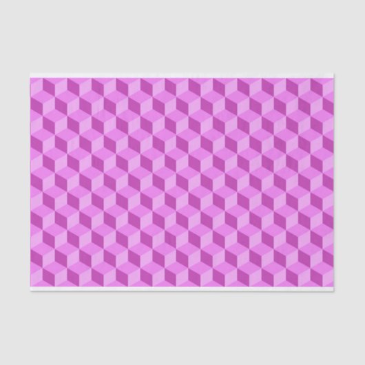 HELLE PINK GEOMETRISCHE KUBE-PATTER SEIDENPAPIER (Vorderseite)