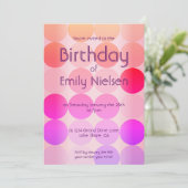 Helle Pinks Moderne Einladung zum Geburtstag (Stehend Vorderseite)