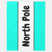 Helle Polar Minze Weiße Streifen "Nordpol" Text Fleecedecke (Vorderseite)
