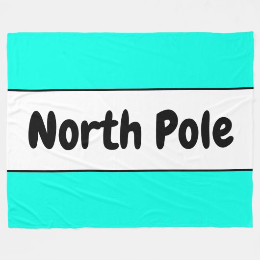 Helle Polar Minze Weiße Streifen "Nordpol" Text Fleecedecke (Vorderseite (Horizontal))