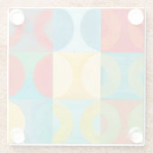 Helle Pop Art mit Kreise und Plätzen Glasuntersetzer (Rückseite)