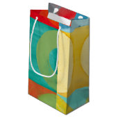 Helle Pop Art mit Kreise und Plätzen Kleine Geschenktüte (Rückseite Schrägansicht)