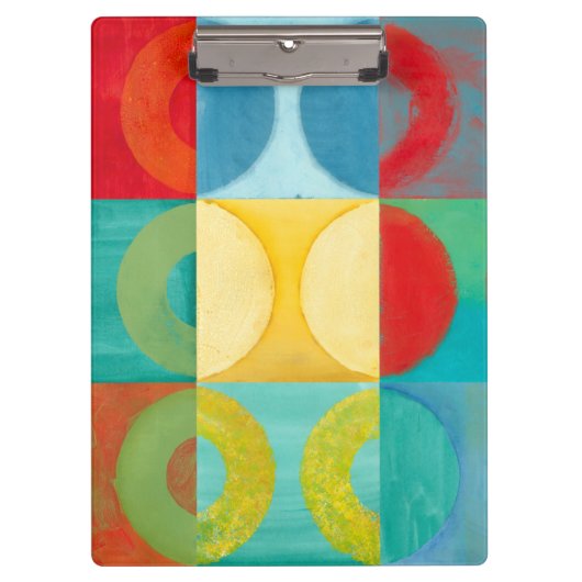 Helle Pop Art mit Kreise und Plätzen Klemmbrett (Vorderseite)