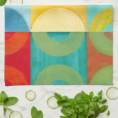 Helle Pop Art mit Kreise und Plätzen Küchentuch (Gefaltet)