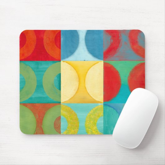 Helle Pop Art mit Kreise und Plätzen Mousepad (Mit Mouse)