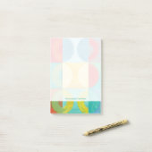 Helle Pop Art mit Kreise und Plätzen Post-it Klebezettel (Auf Schreibtisch)