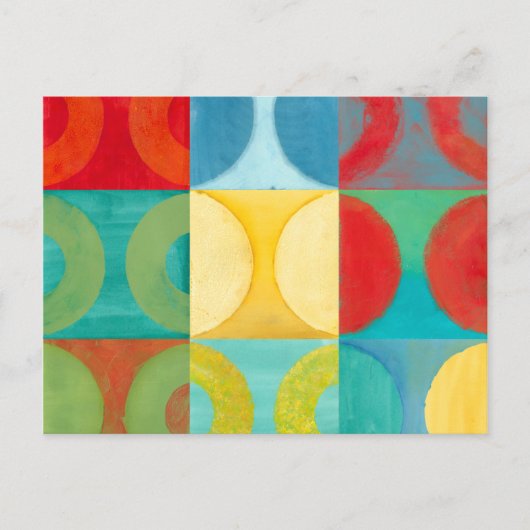 Helle Pop Art mit Kreise und Plätzen Postkarte (Vorderseite)