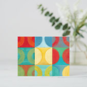 Helle Pop Art mit Kreise und Plätzen Postkarte (Stehend Vorderseite)