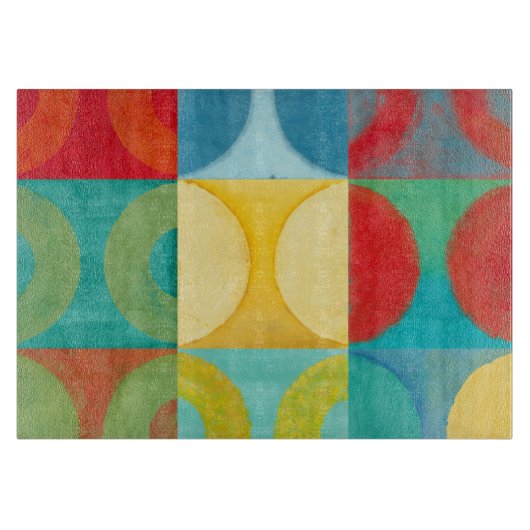 Helle Pop Art mit Kreise und Plätzen Schneidebrett (Vorderseite)