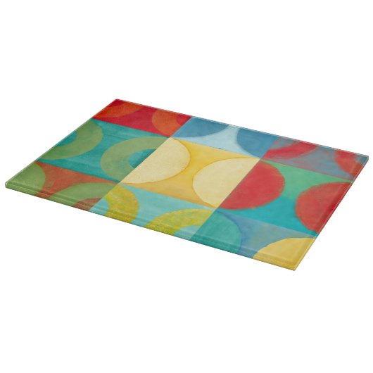 Helle Pop Art mit Kreise und Plätzen Schneidebrett (Ecke)