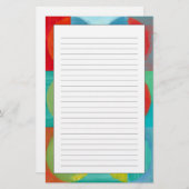 Helle Pop-Kunst mit Kreisen und Quadraten Briefpapier (Vorne/Hinten)