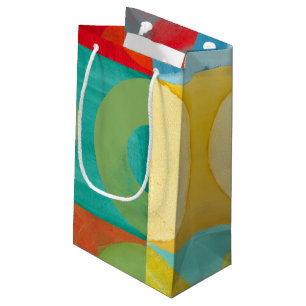 Helle Pop-Kunst mit Kreisen und Quadraten Kleine Geschenktüte