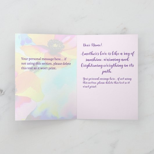 Helle Poppies Grandtochter Custom Mother Day Karte (Innenseite)