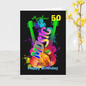 Helle Popping Gitarre Musik Themed Happy Geburtsta Karte (Gelbe Blume)