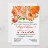 Helle Poppy Blume Hebräisch Bat Mitzvah Einladung (Rückseite)