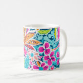 Helle Preppy Paisley Blumenfarben Blume Kaffeetasse (VorderseiteRechts)