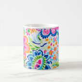 Helle Preppy Paisley Blumenfarben Blume Kaffeetasse (Mittel)