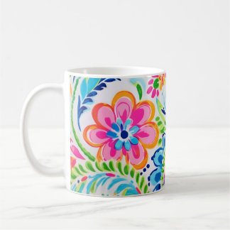 Helle Preppy Paisley Blumenfarben Blume Kaffeetasse