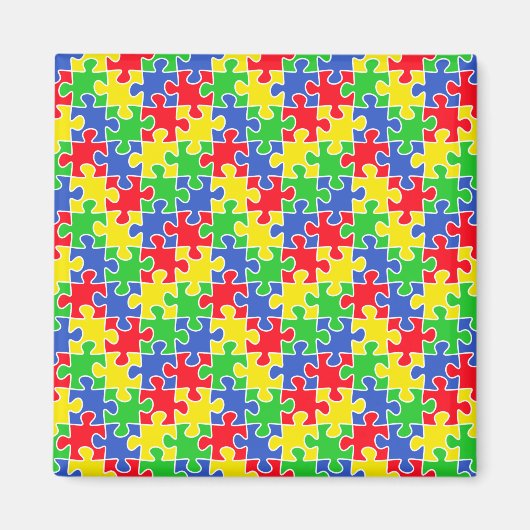 Helle Primärfarben Jigsaw Puzzlestücke Magnet (Vorne)