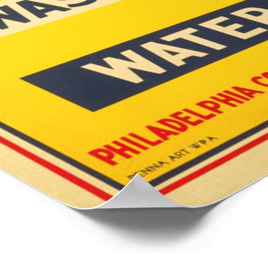 Helle Primärfarben, kein Wasser verschwenden Poster (Ecke)