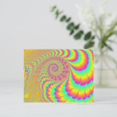 Helle Psychedelic Infinite Spiral Fraktal Art Postkarte (Stehend Vorderseite)