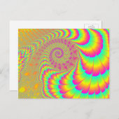 Helle Psychedelic Infinite Spiral Fraktal Art Postkarte (Vorne/Hinten)