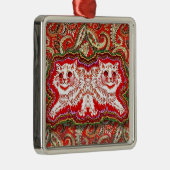 Helle Psychedelic Red Cats (von Louis Wain) Ornament Aus Metall (Rechts)