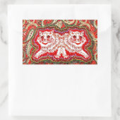 Helle Psychedelic Red Cats (von Louis Wain) Rechteckiger Aufkleber (Tasche)