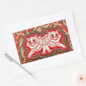 Helle Psychedelic Red Cats (von Louis Wain) Rechteckiger Aufkleber (Umschlag)