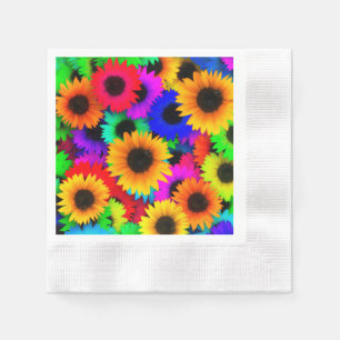 Helle psychedelische Blumen-Kind-Hippie-Muster Serviette