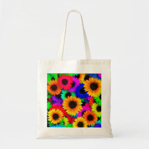 Helle psychedelische Blumen-Kinder-Hippie-Muster Tragetasche
