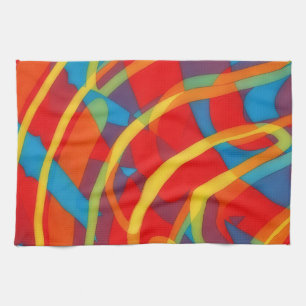 Helle psychedelische Vibes abstraktes Kunsthandtuc Geschirrtuch