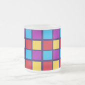 Helle Quadrate (mit Rot und Blau) Mattglastasse (Mittel)