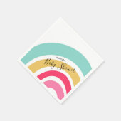 Helle Rainbow Baby Dusche mit Name Serviette (Ecke)