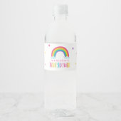 Helle Rainbow Baby Dusche Wasserflaschenetikett (Vorderseite)